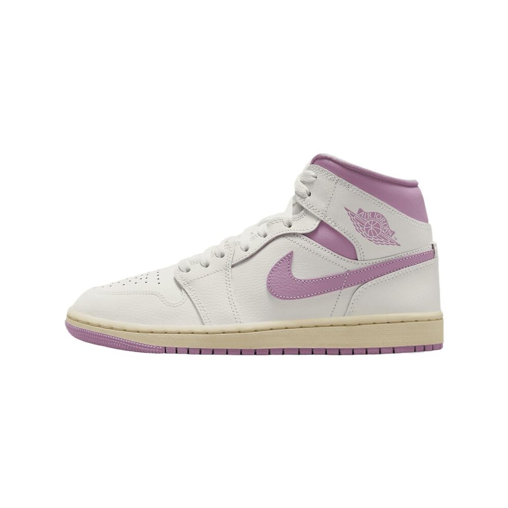 Air Jordan Women's 1 Mid Shoes ,Sail/Muslin/Orchid, 9.5